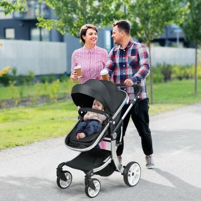Faltbares Aluminium-Säuglings-Säuglings-Kinderwagen mit Windelbeutelschwarz
