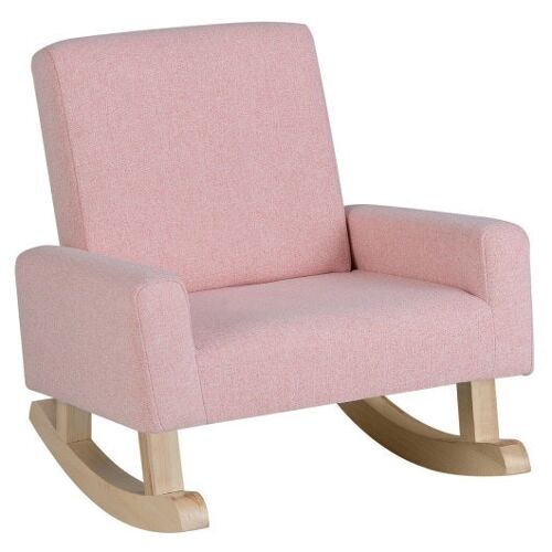 Kinder rocken Stuhl mit massiven Holzbeinen-Pink