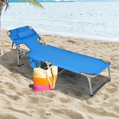 Klapper Strandstuhl mit Kissen für Außenblau