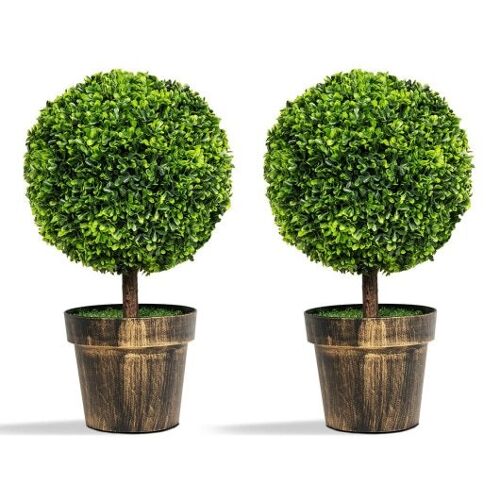 2 Stücke 24 Zoll künstliches Boxwood Topiary Ball Tree für Haus und Büro