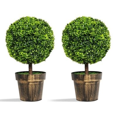 2 Stücke 24 Zoll künstliches Boxwood Topiary Ball Tree für Haus und Büro
