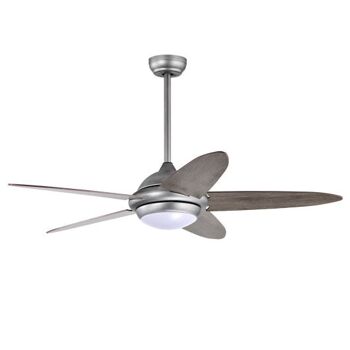 Ventilateur de plafond de 52 pouces avec lumières et 3 lumières de couleur gris argent 1