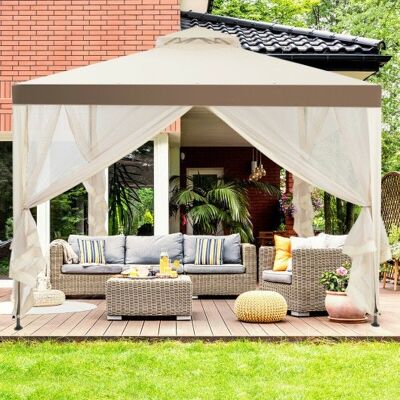 Baldachin Pavillon Tent Shelter Garten Rasenterrasse mit Mückennetz-Bege