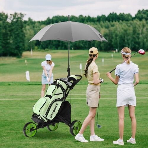 Falten Sie 3 Räder Golf-Push-Wagen mit Bag-Anzeigetafel einstellbares Griffgrün