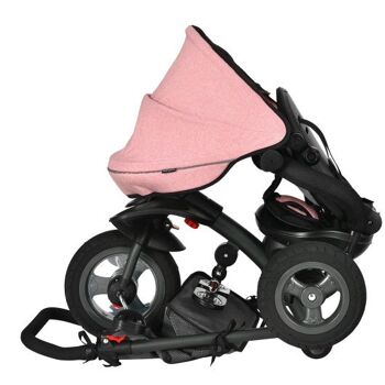 Poussette bébé tricycle pliante 7 en 1 avec siège rotatif rose 3