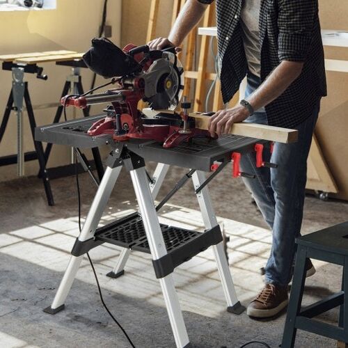 Tragbare Faltungs-Workbench mit verstellbarer Höhe für Garage Home-Black & Rot
