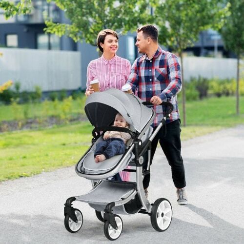 Faltbares Aluminium-Säuglings-Säuglings-Kinderwagen mit Windelbeutelgrau
