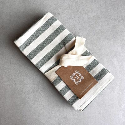 Set of 3 tea towels striped - green | Portugal | dining table