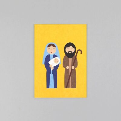 Cartolina in cartoncino di pasta di legno La nascita di Giuseppe
