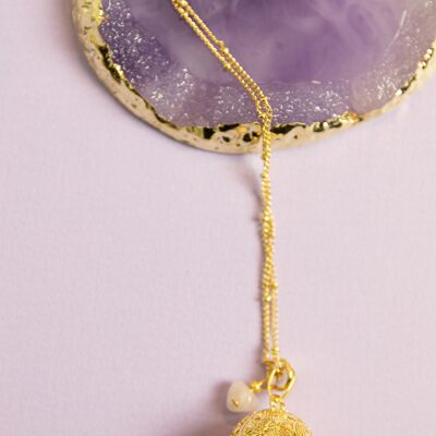 Bola di gravidanza mandala incisa con quarzo rosa