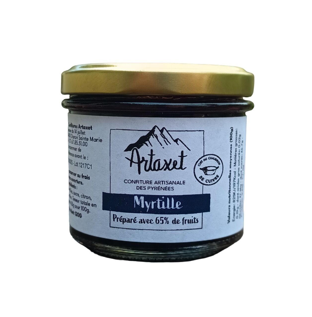 Confetture EXTRA di mirtilli selvatici 120G - 65% frutta