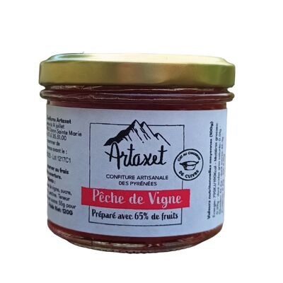 Confiture EXTRA Pêche de vigne 120G - 65%de fruits