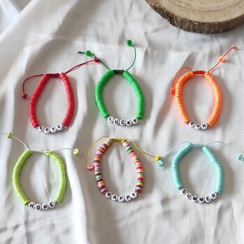 lot de 6 bracelets réglable mot personnalisation possible 2