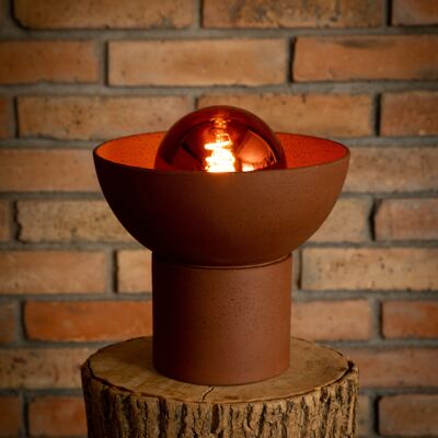 Lampe de table moderne en argile rouge naturelle 24x24 cm
