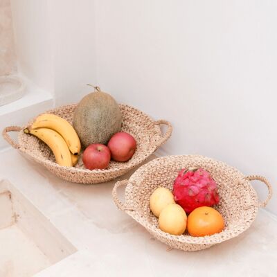 Braided raffia bowl Fruit bowl made of light natural material Bread basket RAGA (2 sizes)