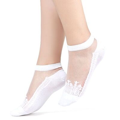 DIVA - White, cotton and ultra-resistant voile socks - Perfect for Mother's Day 2024