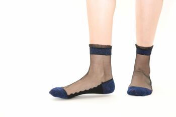 Shine bleu - La chaussette en Lurex  et en voile ultra-résistant - Parfait pour Fête des Mères 2024 5