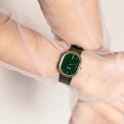 Reloj de moda para mujer CYS11 verde y negro