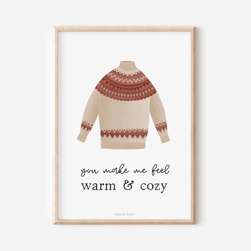 Poster Norweger-Pullover "warm & cozy"