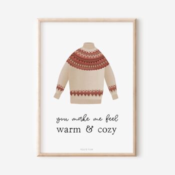 Poster Pull norvégien "warm & cosy" 1
