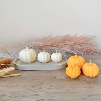 Bougies en forme de citrouille - Bougies chauffe-plat en forme de citrouille d’automne - Bougies d’Halloween 3