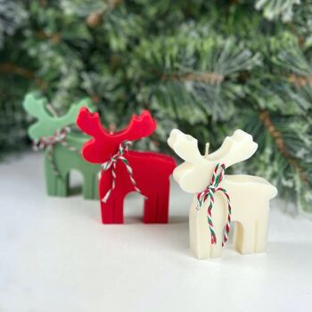 Bougies de Noël festives - Bougie décorative de renne de Noël 2