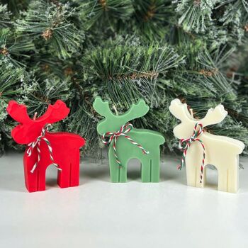Bougies de Noël festives - Bougie décorative de renne de Noël 3