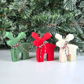 Bougies de Noël festives - Bougie décorative de renne de Noël 4