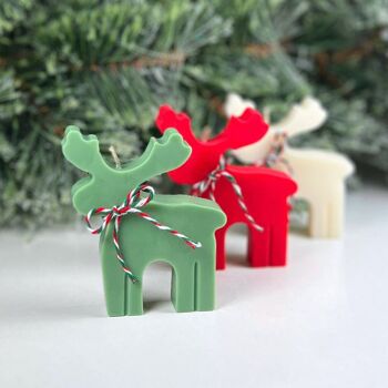Bougies de Noël festives - Bougie décorative de renne de Noël 6