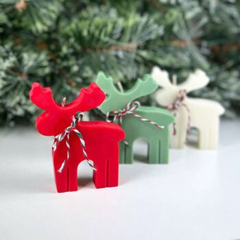Bougies de Noël festives - Bougie décorative de renne de Noël 7