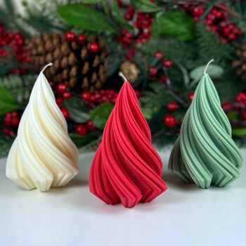 Bougies de sapin de Noël - Décoration de Noël festive pour la maison - Bougie de Noël 1