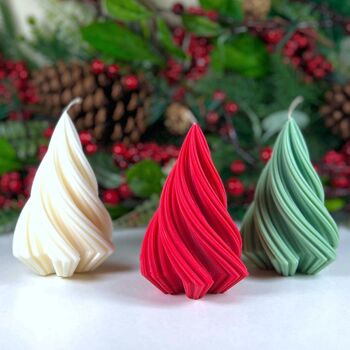 Bougies de sapin de Noël - Décoration de Noël festive pour la maison - Bougie de Noël 3