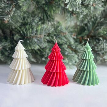 Bougies de Noël festives - Bougie de sapin de Noël - Décoration de sapin de Noël 1