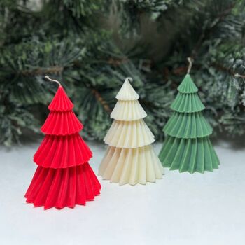 Bougies de Noël festives - Bougie de sapin de Noël - Décoration de sapin de Noël 2