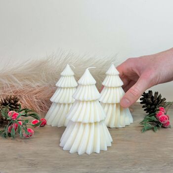Bougies de Noël festives - Bougie de sapin de Noël - Décoration de sapin de Noël 4