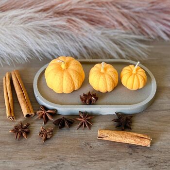 Bougies parfumées aux épices de citrouille - Bougies en forme de citrouille - Citrouilles d’Halloween (ensemble de 3) 1