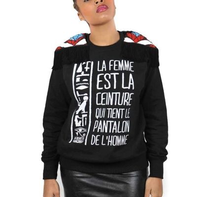 Sweatshirt mit Schulterpolstern aus Wachs LA FEMME & LA CEINTURE
