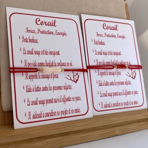 Bracelet fil rouge main en corail rouge ou blanc