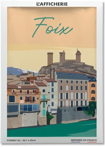 Affiche illustration de la ville de Foix 2