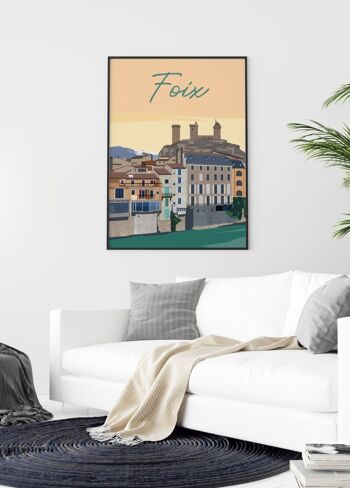 Affiche illustration de la ville de Foix 4