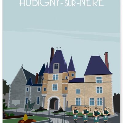 Affiche illustration de la ville de Aubigny-sur-Nère