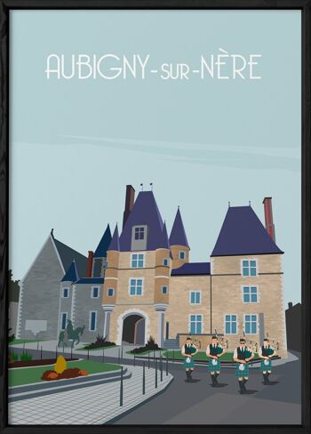 Affiche illustration de la ville de Aubigny-sur-Nère 3