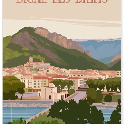 Illustratives Plakat der Stadt Digne-les-Bains