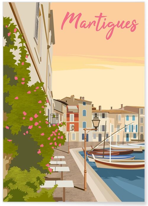 Affiche illustration de la ville de Martigues