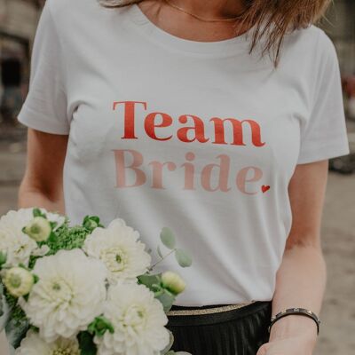 T-shirt Team Bride bianca da donna