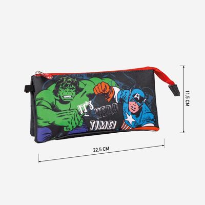 Pencil case The Avengers - 3 compartments - With zipper.