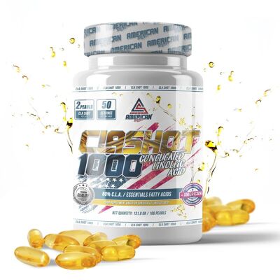 AS American Supplement | CLA Shot 1000mg | 100 Capsules | Conjugated Linoleic Acid | Made from Safflower Oil | Weight Loss Help