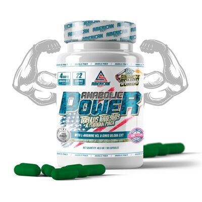 AS American Supplement | Anabolic Power | 90 capsules | Neutral flavor | Natural Anabolic | Helps to Increase your Muscle Mass | Enriched with Ginkgo Biloba