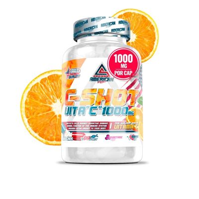 AS American Supplement | C Shot - Vitamin C | 120 Capsules | Extra Energy Contribution | Supports the Immune System | Help Cover Your Dose of Vitamin C