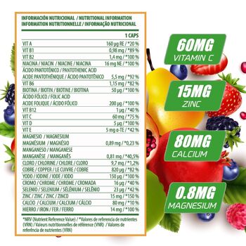 AS Supplément américain | Combo Multivitamines | 100g | 60 gélules | Apport énergétique supplémentaire | Contient de l'acide folique, du fer et du calcium | Favorise le bien-être général 2